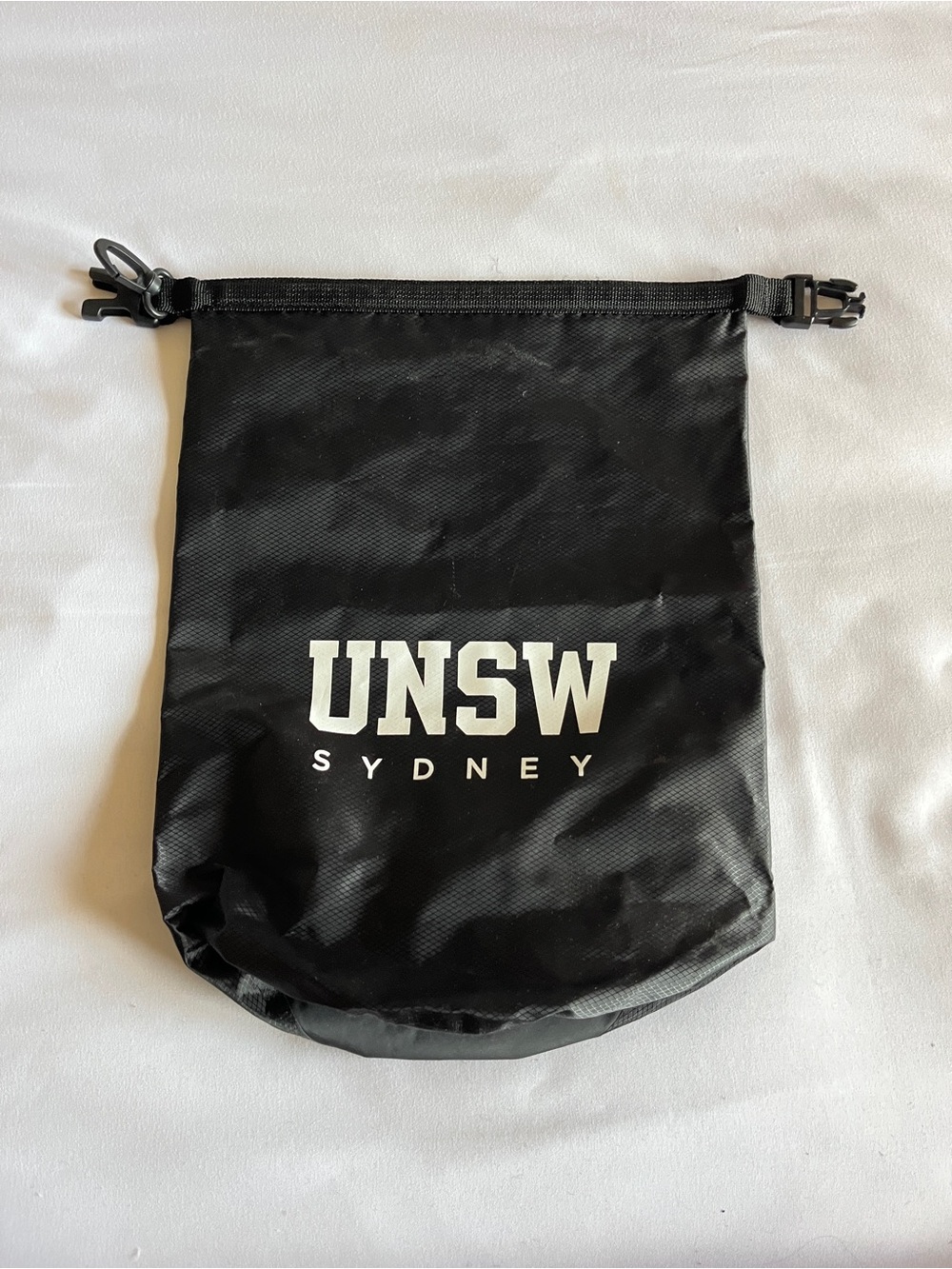 UNSW Sydney Black Lightweight Waterproof Roll-Top Dry Bag Sack ~11.5"